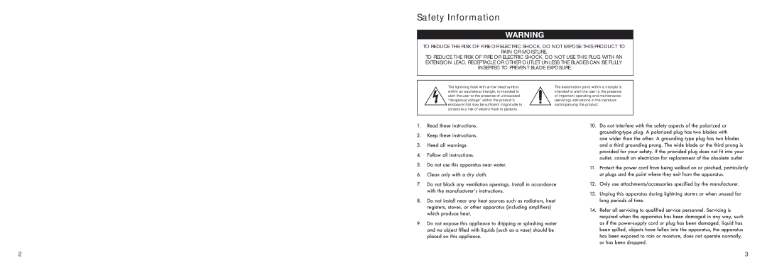 Pixel Magic Systems MTV5000 specifications Safety Information 