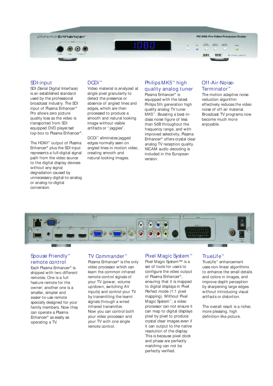 Pixel Magic Systems PE 1000 Pro manual SDI-input 