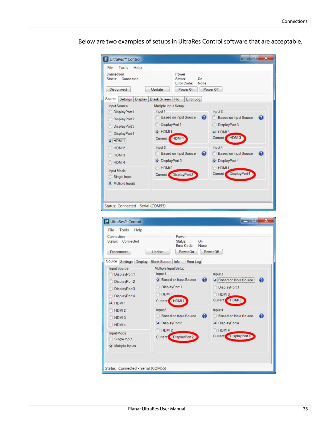 Planar 020-1229-00A user manual Connections 