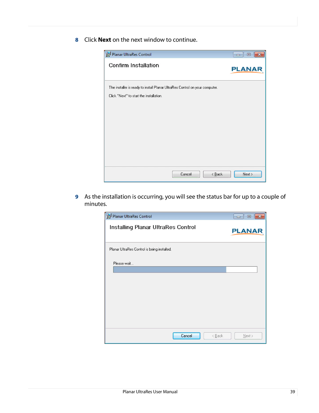 Planar 020-1229-00A user manual 