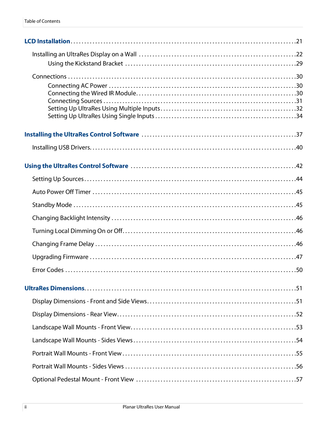 Planar 020-1229-00A user manual Connecting the Wired IR Module 