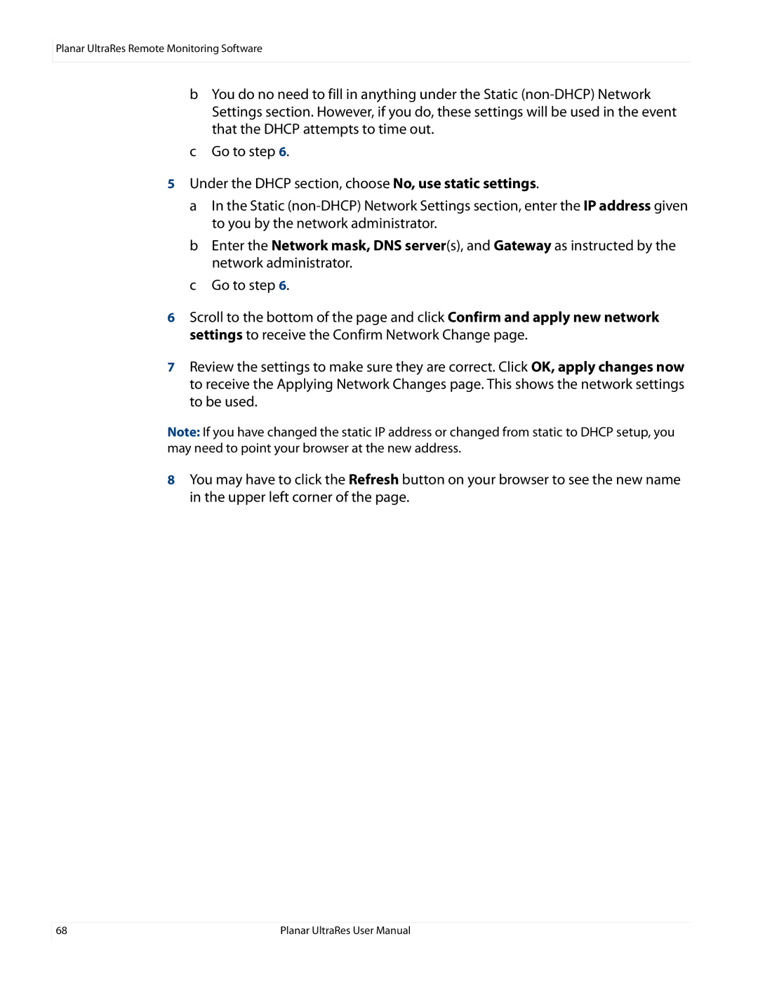 Planar 020-1229-00A user manual Planar UltraRes Remote Monitoring Software 