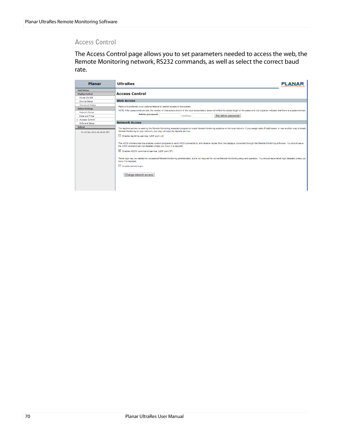 Planar 020-1229-00A user manual Access Control 