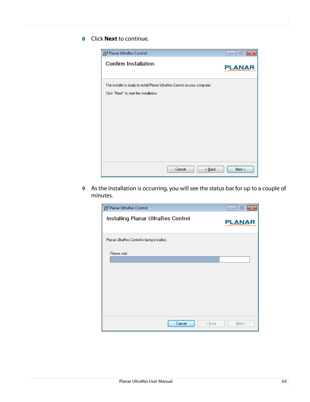 Planar 020-1229-03A user manual 