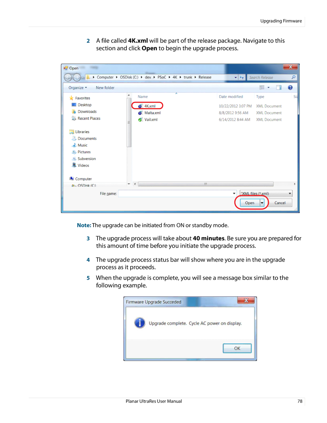 Planar 020-1229-03A user manual Upgrading Firmware 