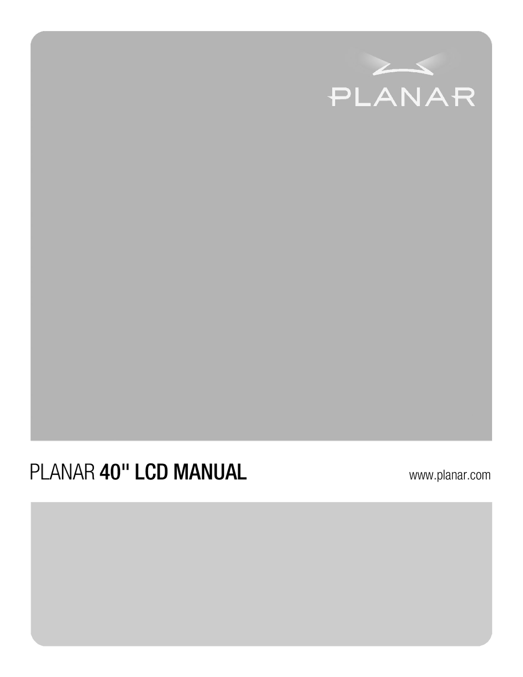 Planar manual Planar 40 LCD Manual 