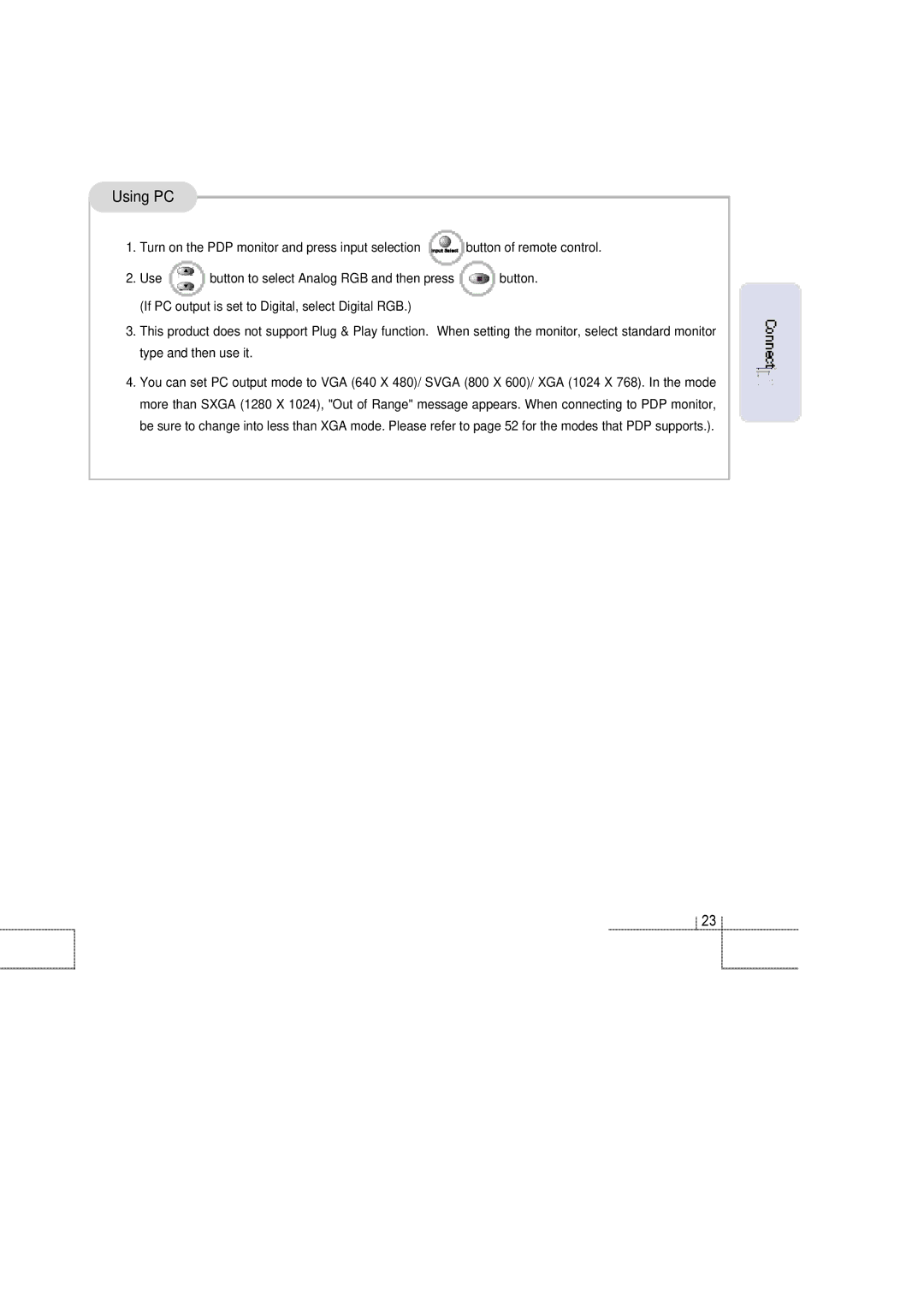 Planar 60B manual Using PC 