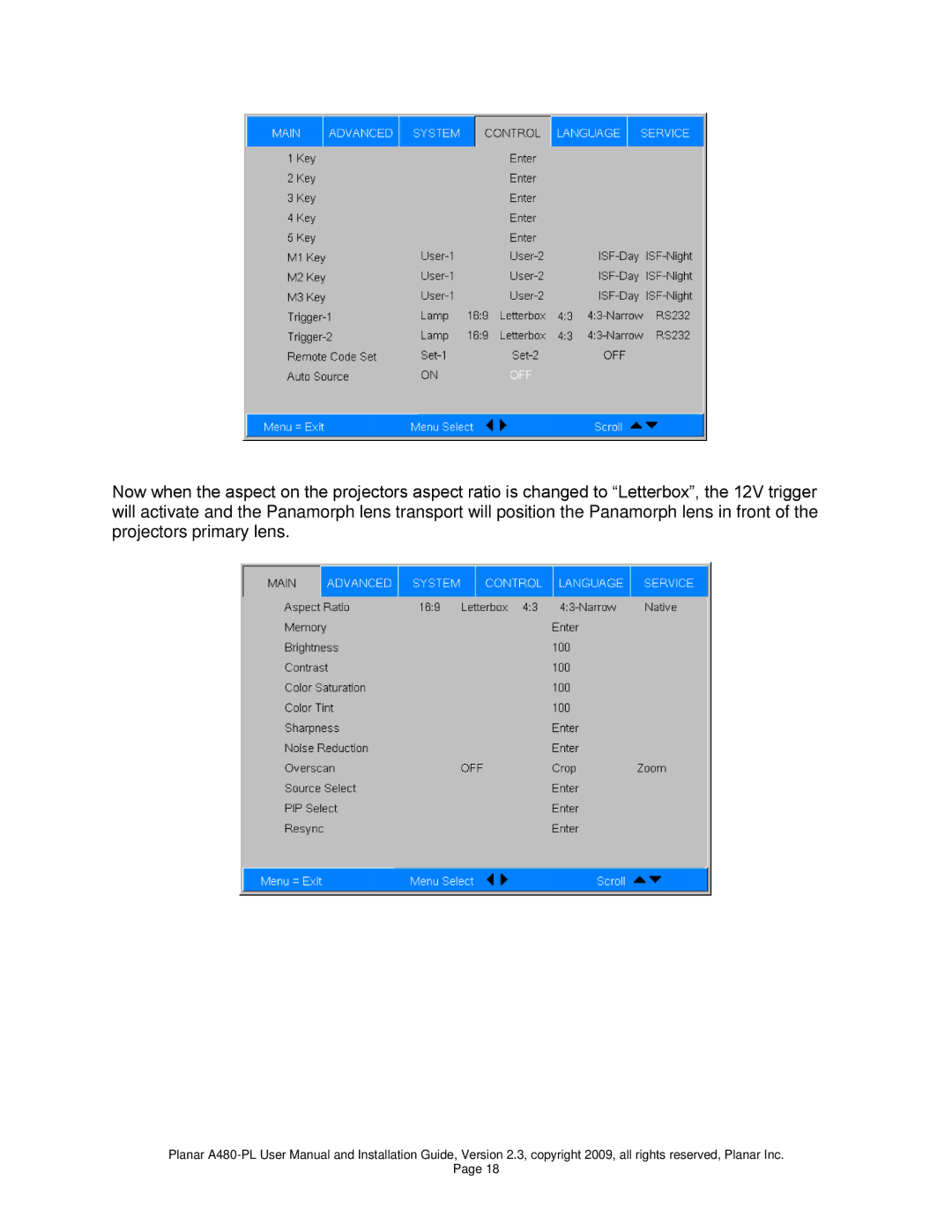 Planar A480-PL user manual 