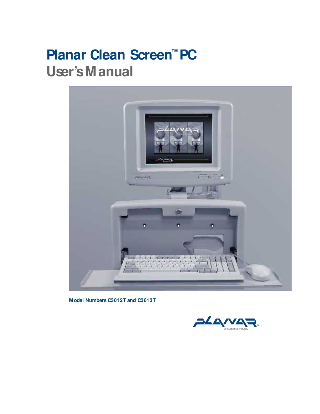 Planar C3012T, C3013T user manual User’s Manual 