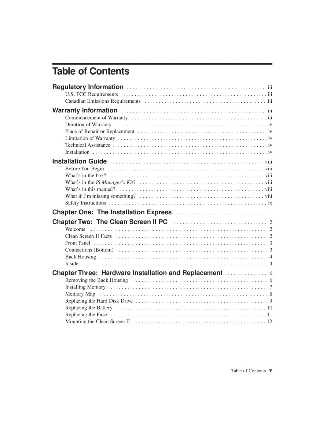 Planar C3215 user manual Table of Contents 