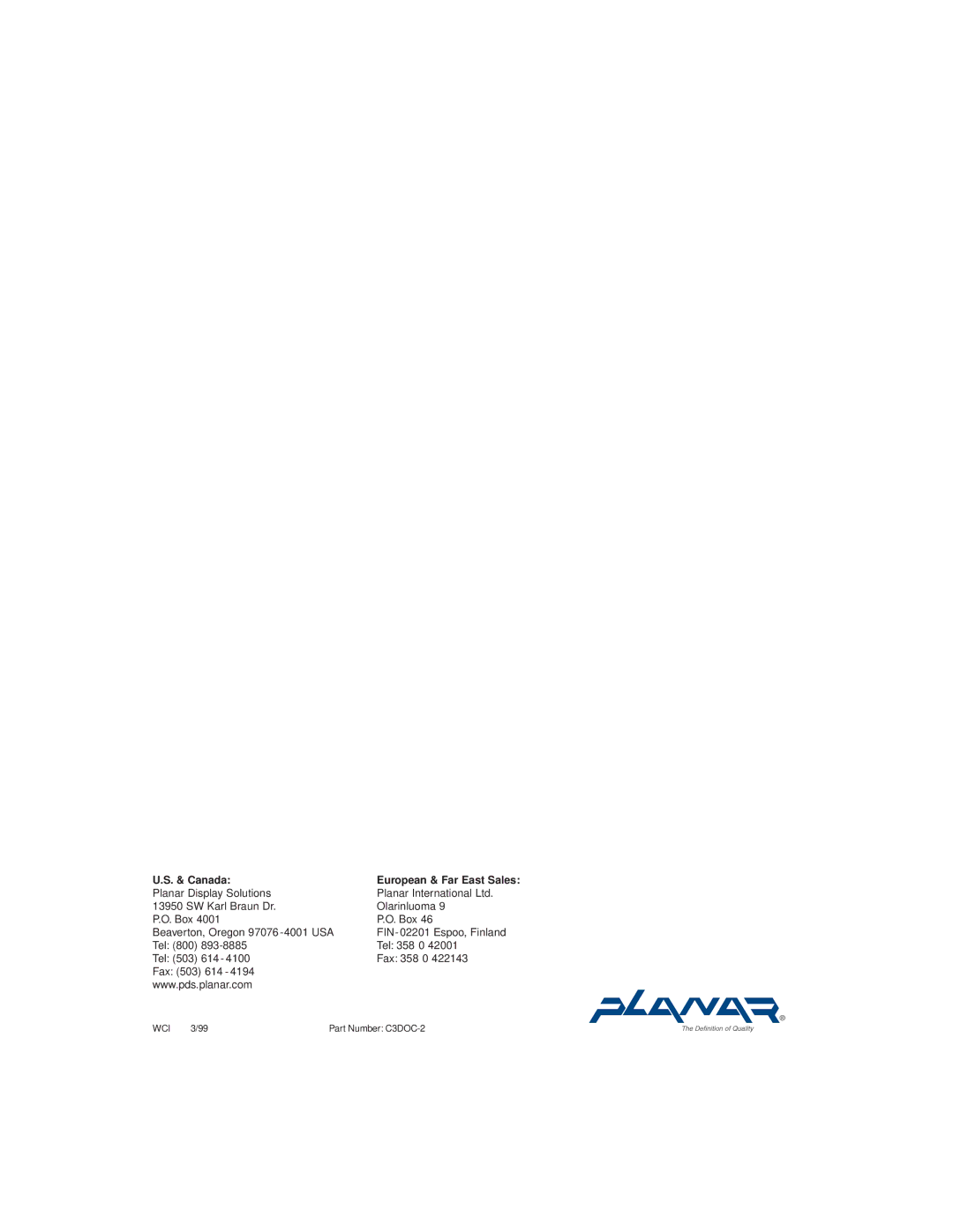 Planar C3215 user manual Canada 