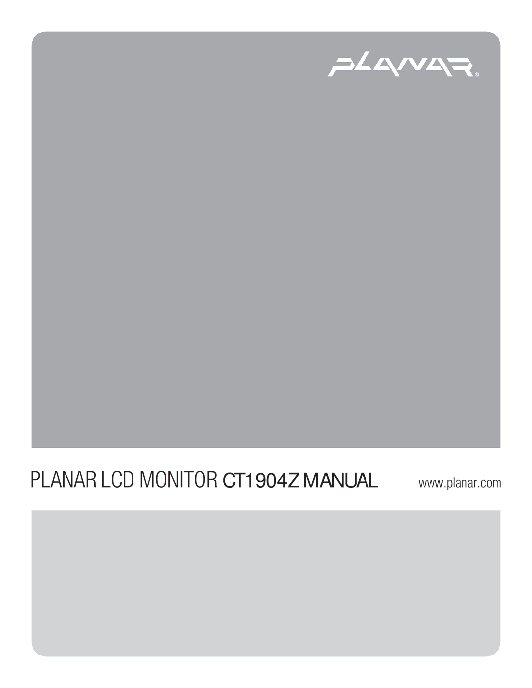 Planar manual Planar LCD Monitor CT1904Z Manual 