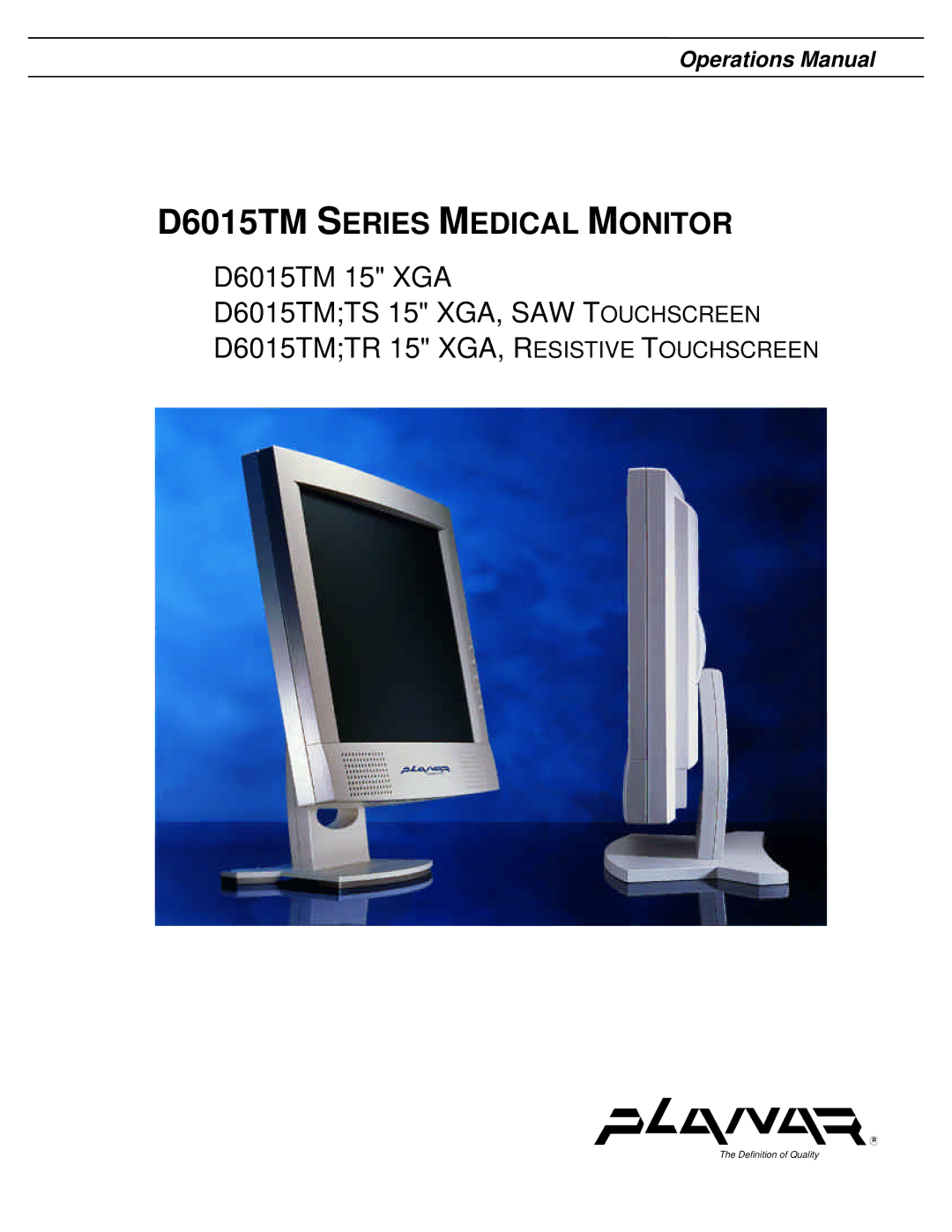 Planar manual D6015TM Series Medical Monitor 