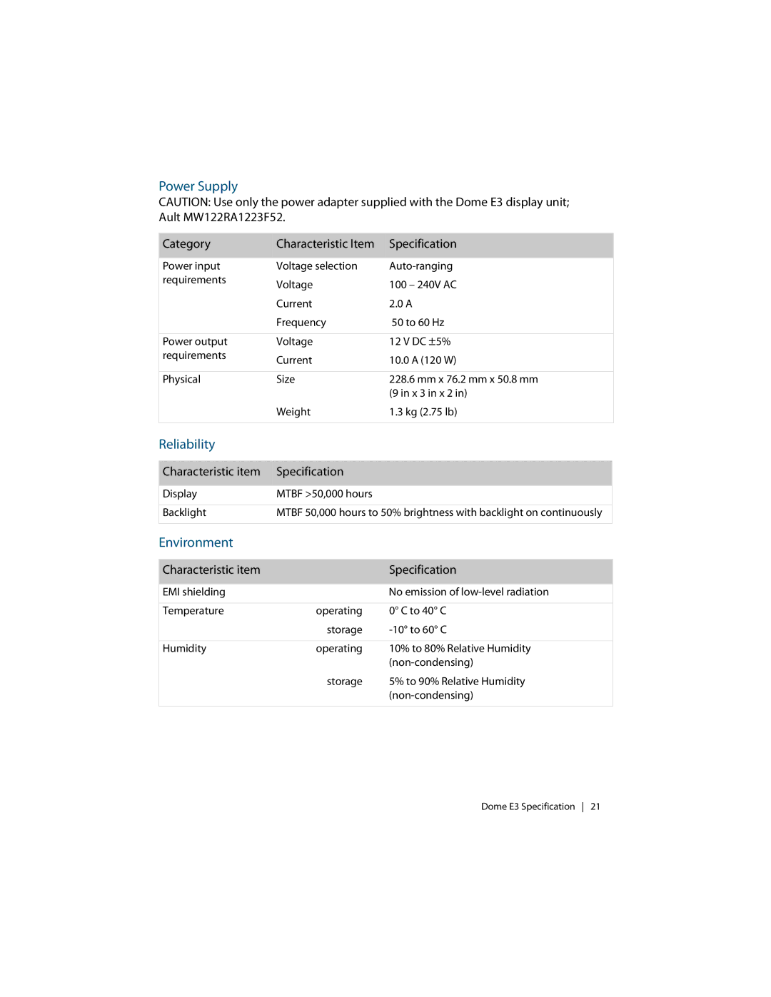 Planar Dome EX manual EMI shielding No emission of low-level radiation Temperature 