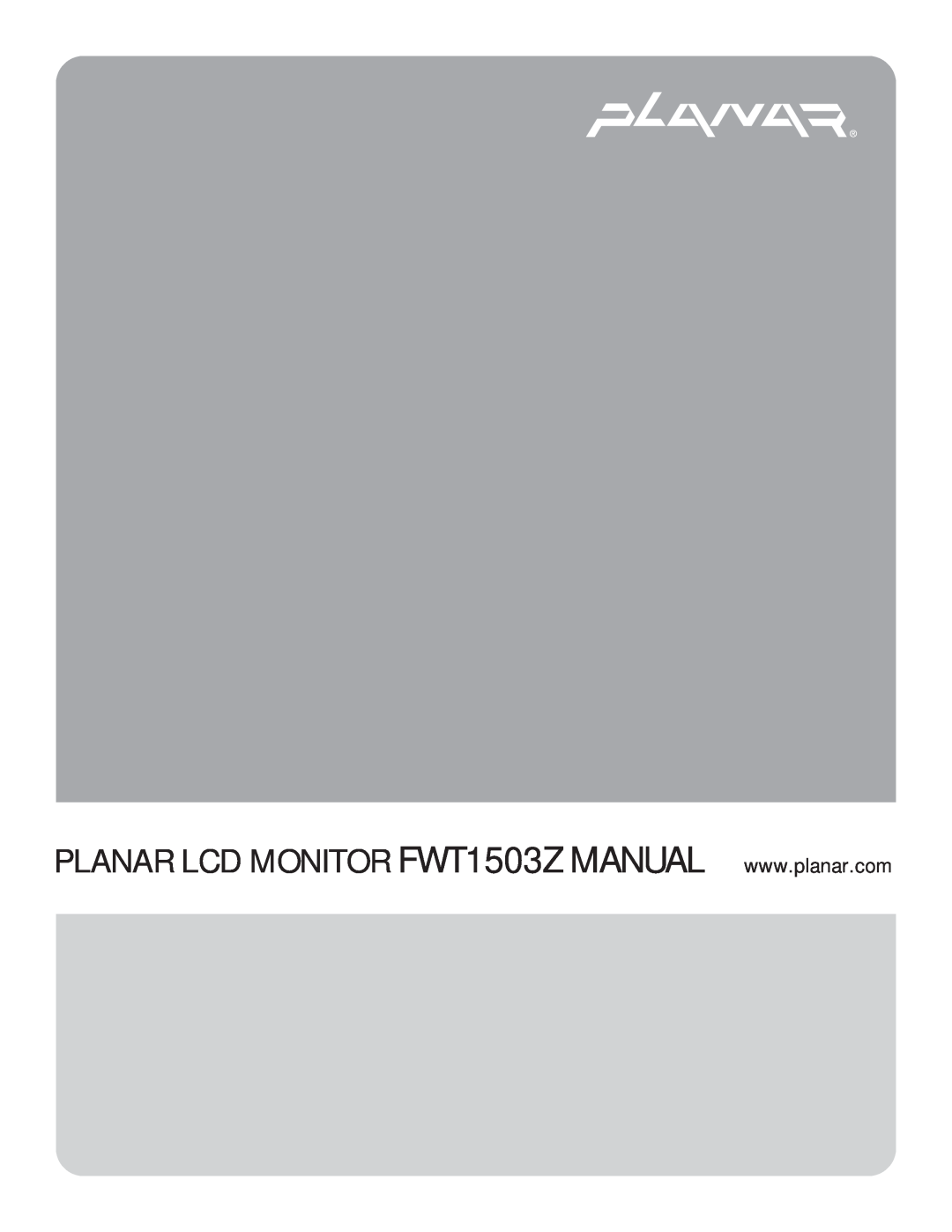 Planar FWT1503Z manual 