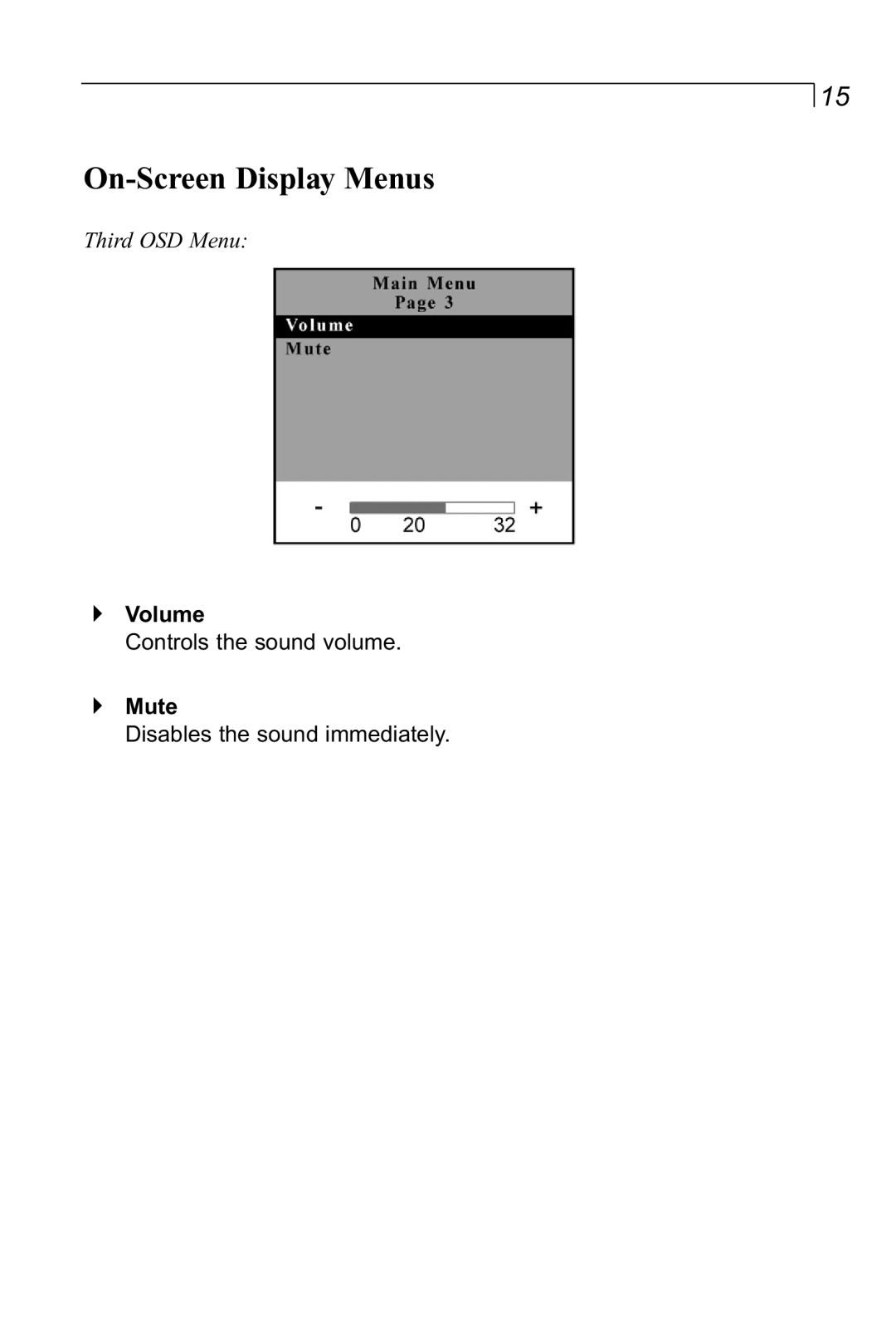 Planar LA1500RTR manual Volume, Mute 