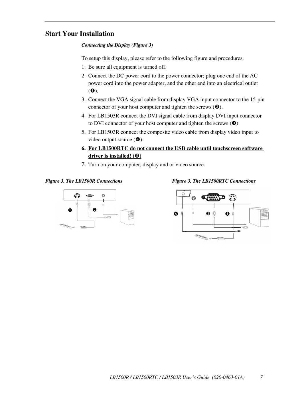 Planar LB1500RTC, LB1503R manual Start Your Installation, Turn on your computer, display and or video source 