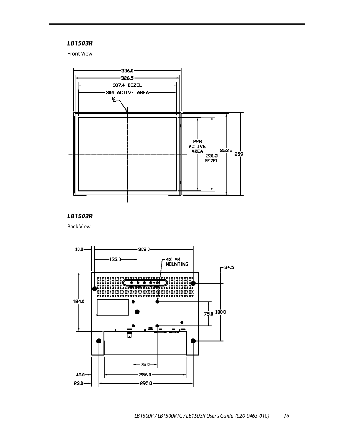 Planar LB1500RTC manual LB1503R 