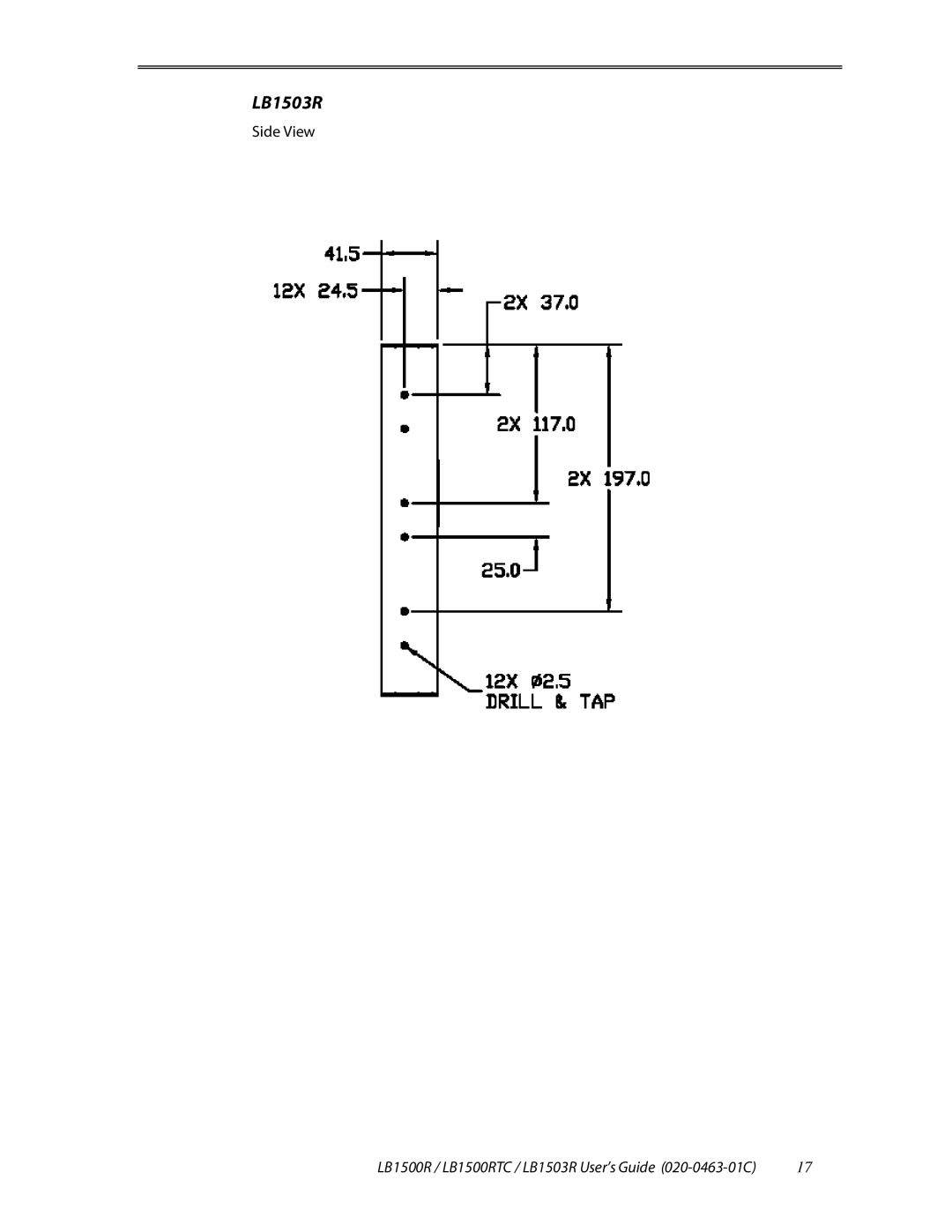 Planar LB1503R, LB1500RTC manual Side View 