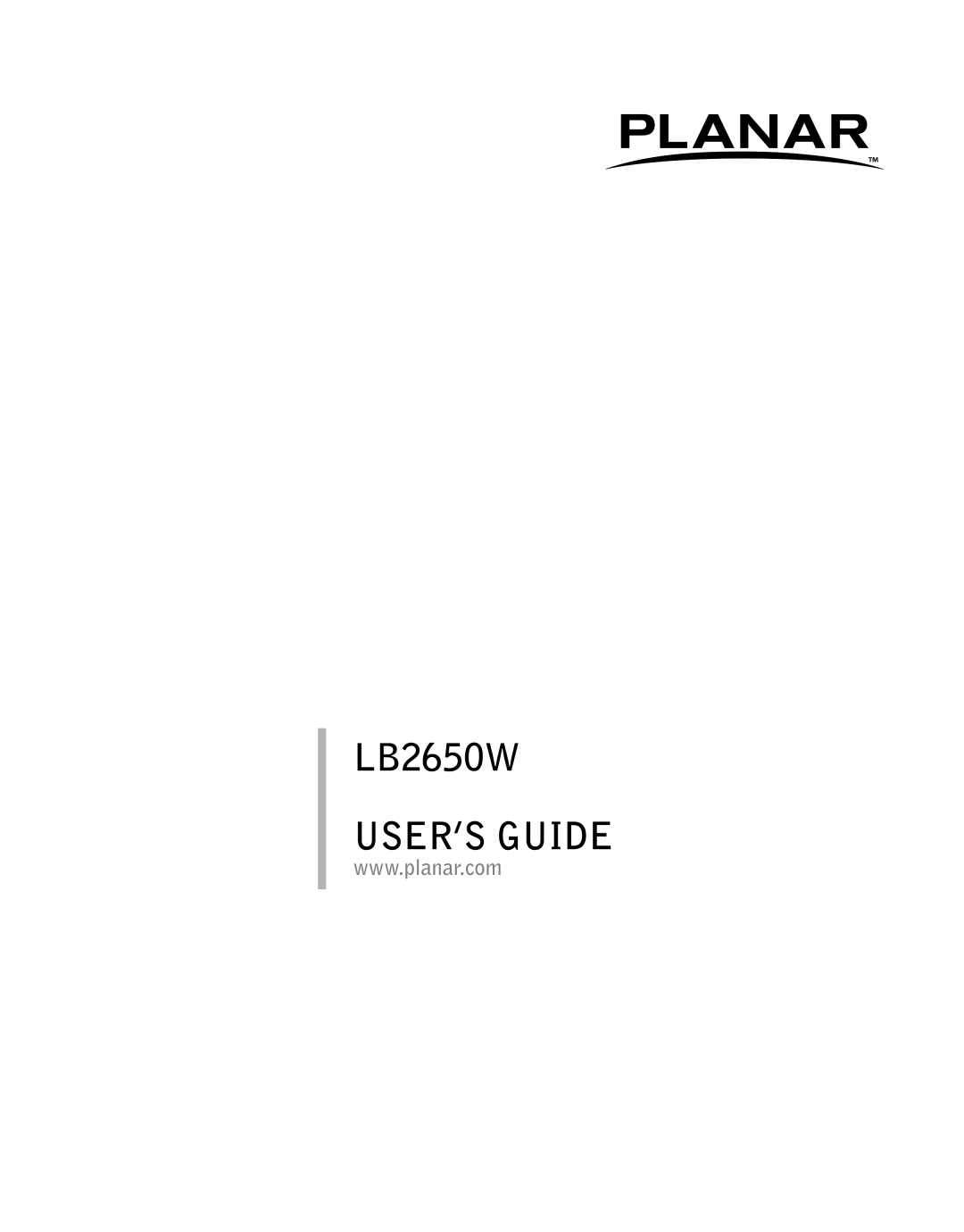 Planar manual LB2650W USER’S GUIDE 