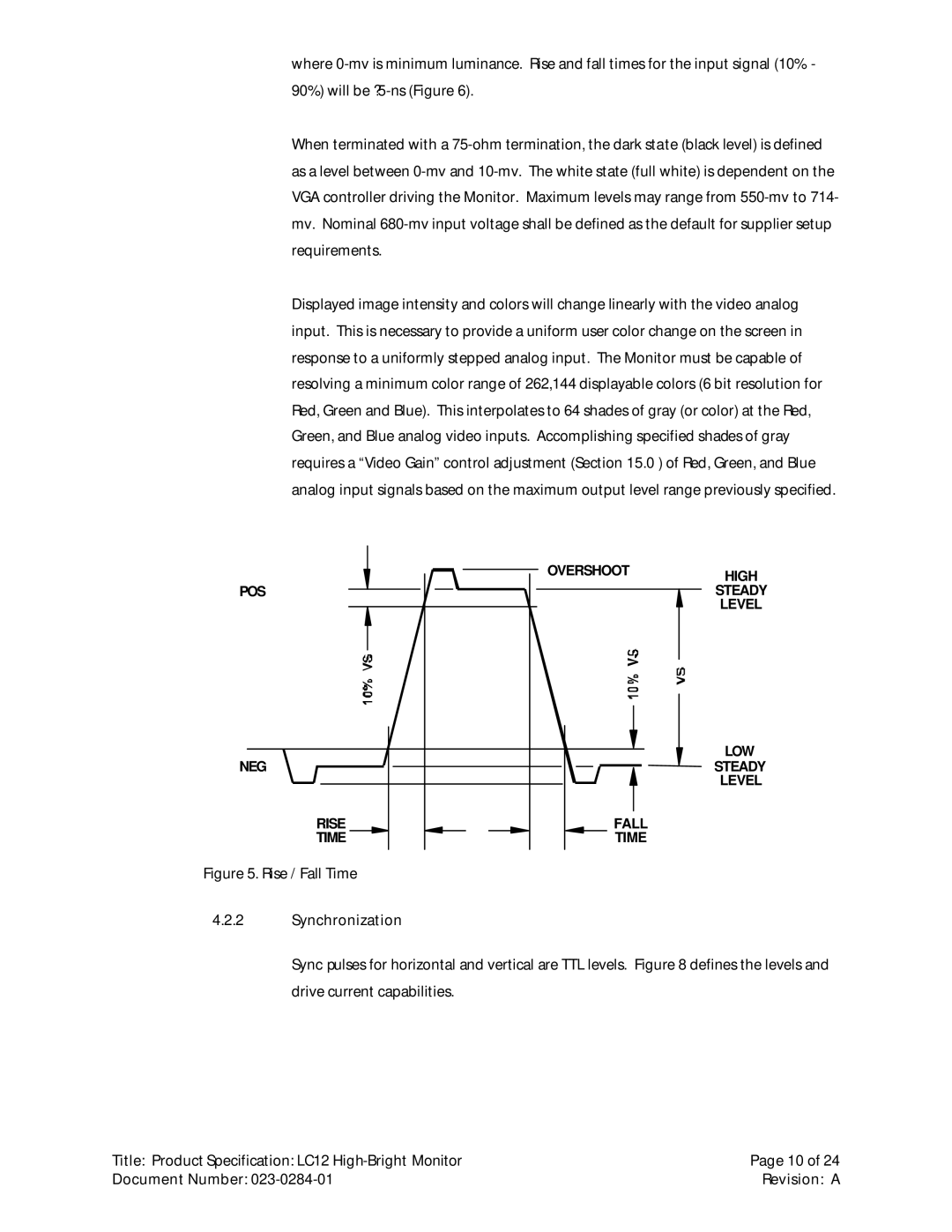 Planar LC12 manual Overshoot High POS Steady Level 