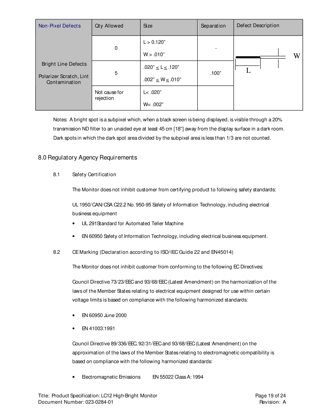 Planar LC12 manual Regulatory Agency Requirements 