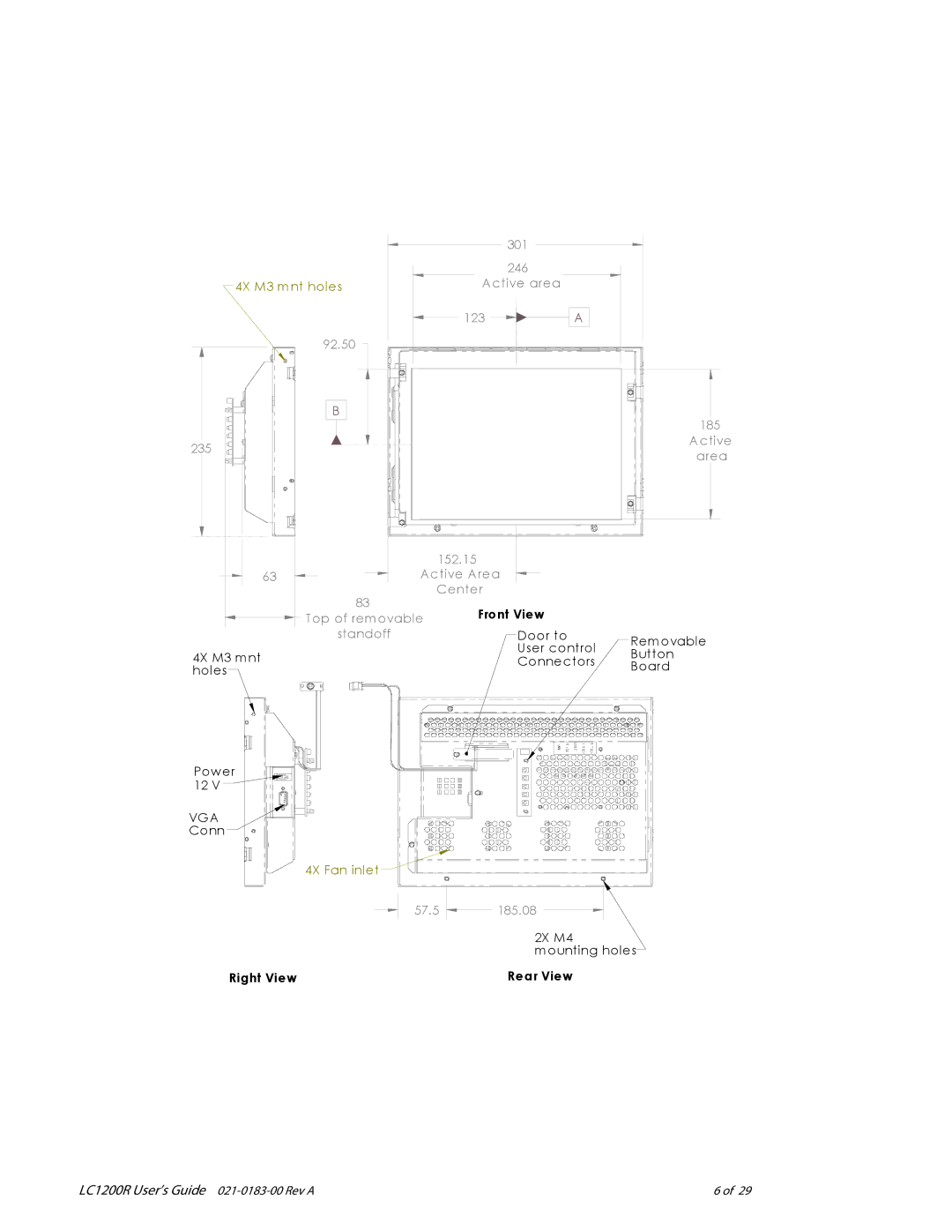 Planar LC1200R user manual Front View 