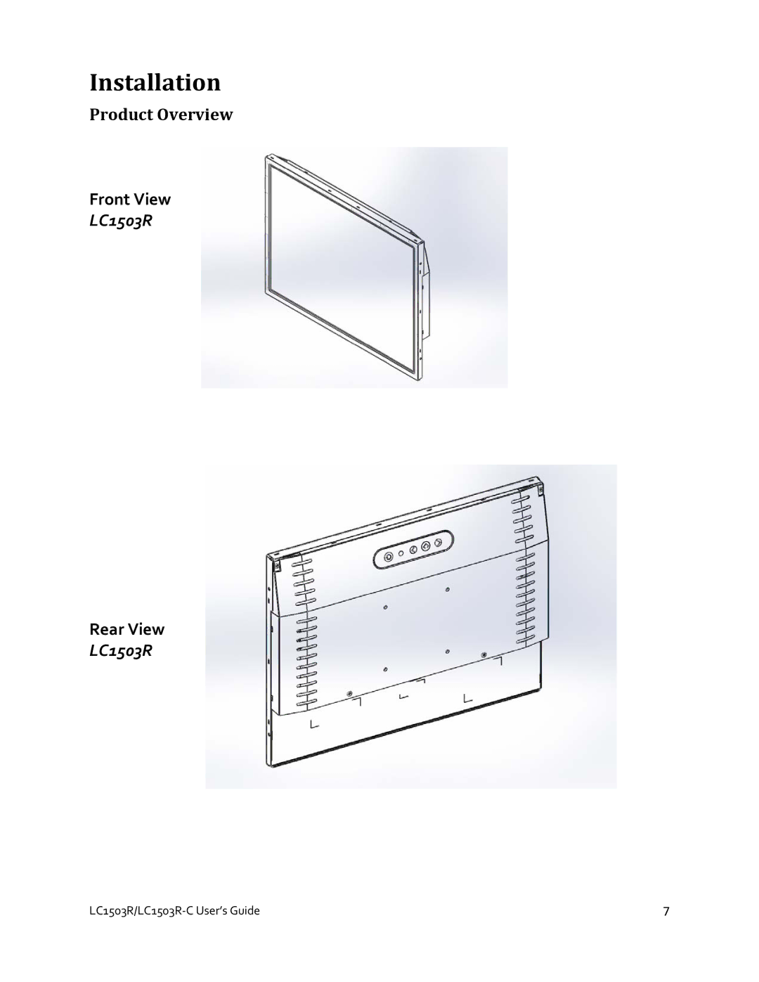 Planar LC1503R-C manual Installation 