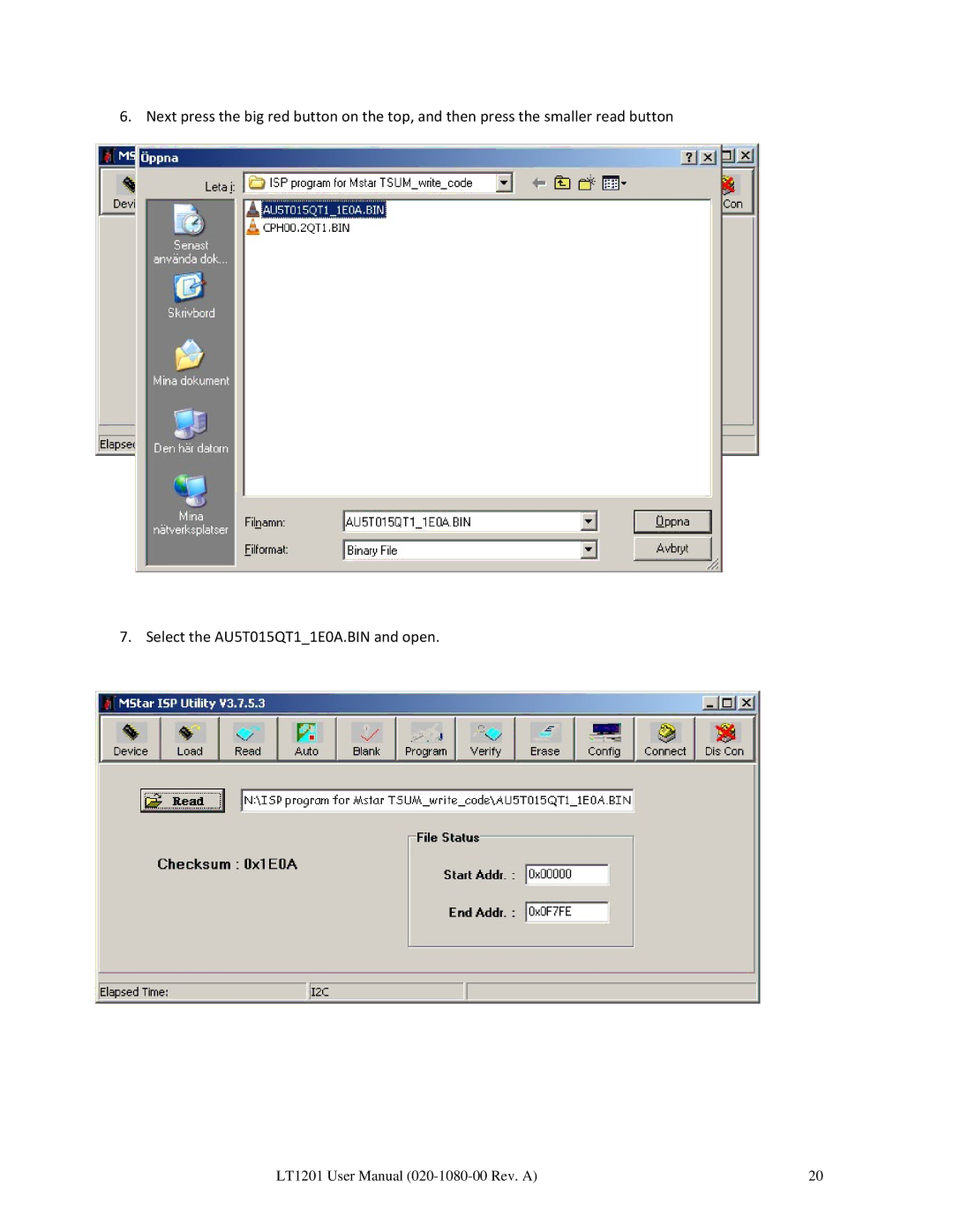 Planar LT1201 user manual 