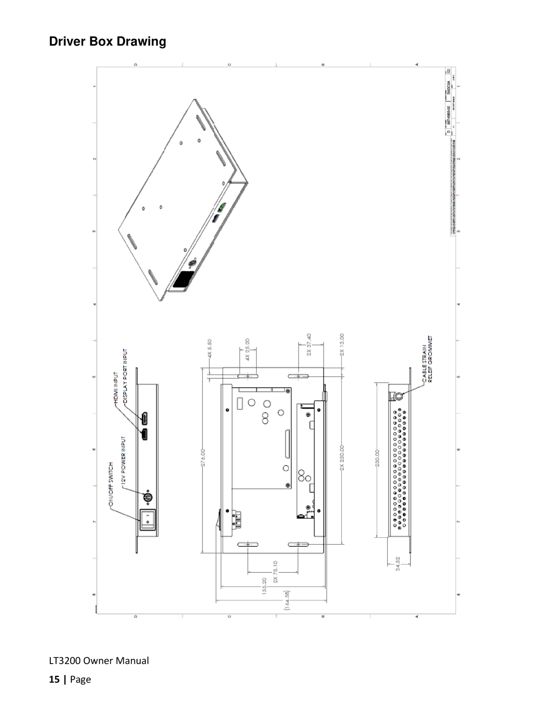 Planar LT3200 owner manual Driver Box Drawing 