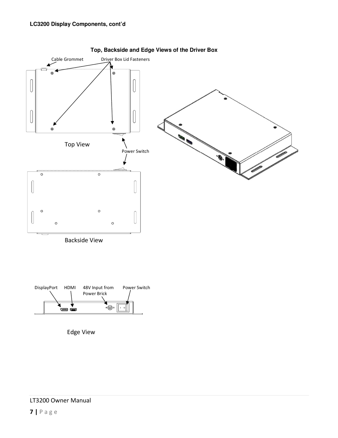 Planar LT3200 owner manual Top View 