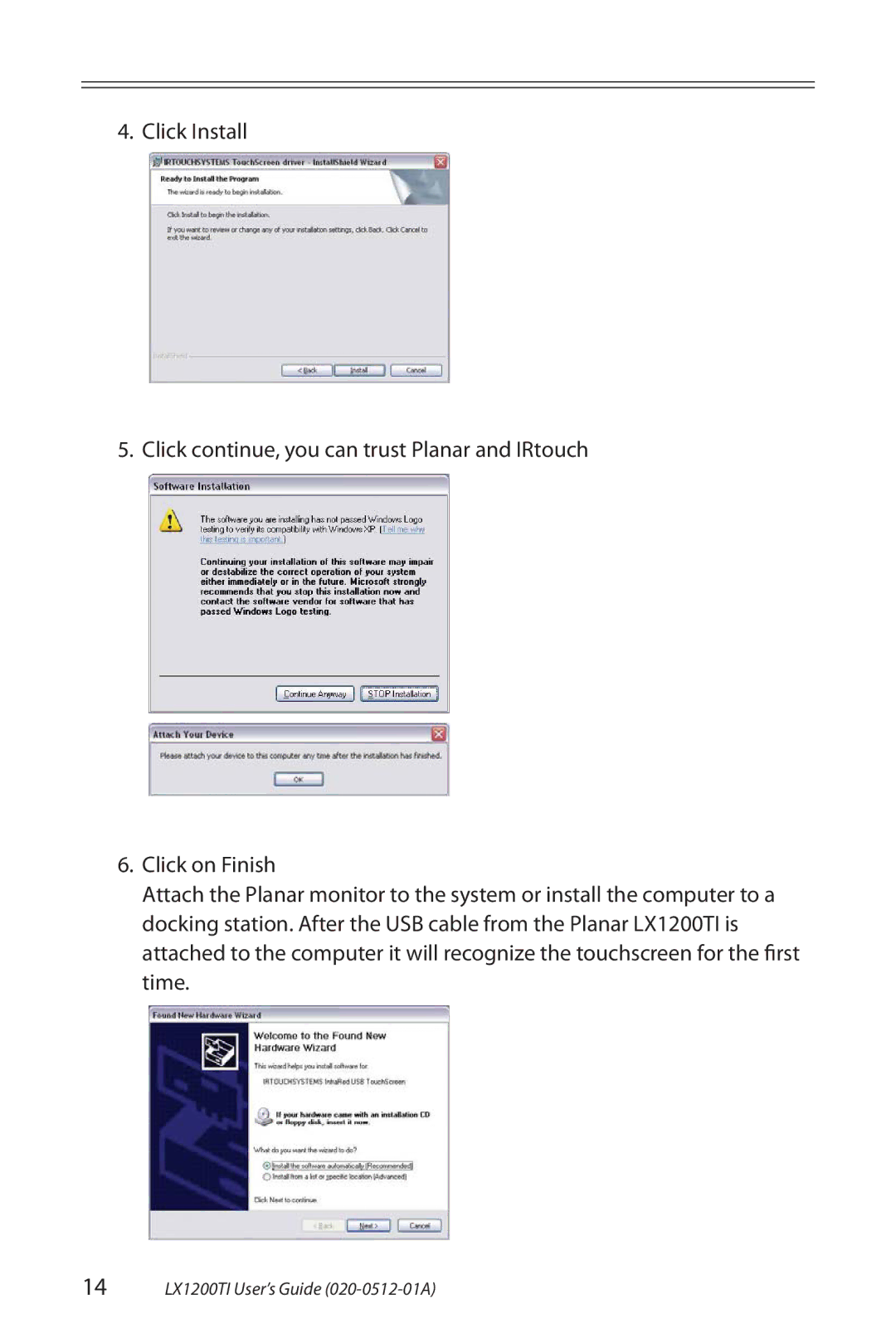 Planar manual 14 LX1200TI User’s Guide 020-0512-01A 