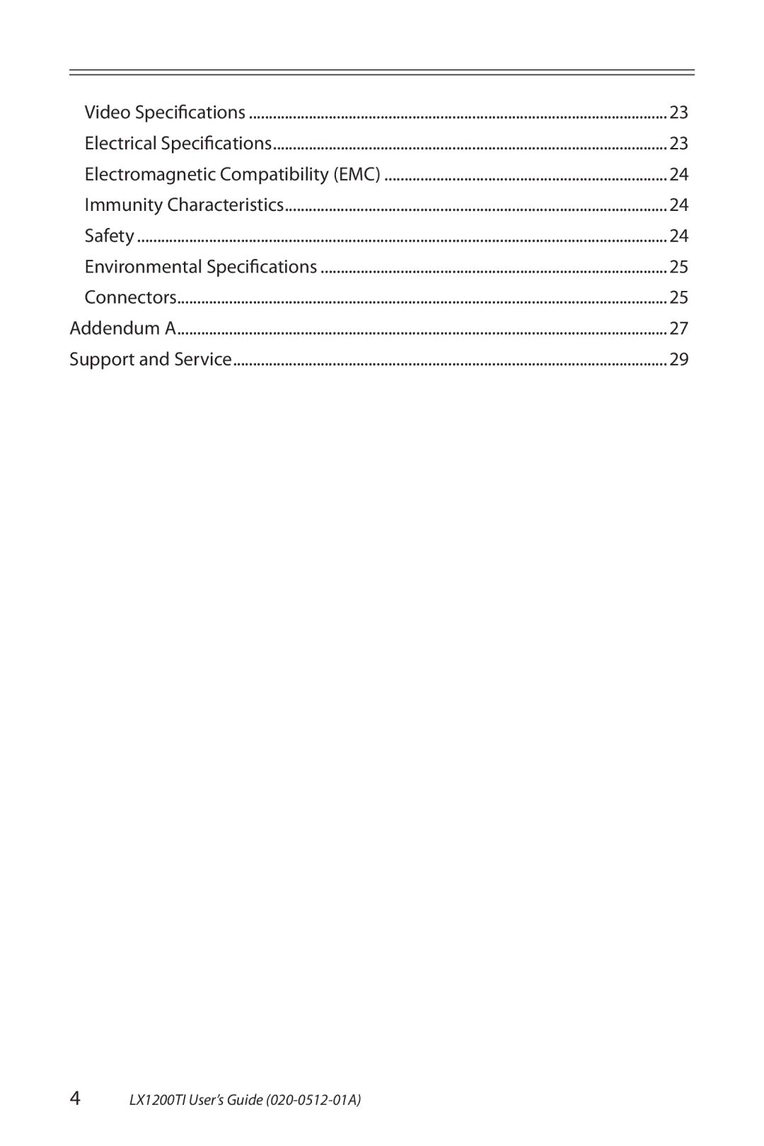 Planar LX1200TI manual Environmental Specifications 