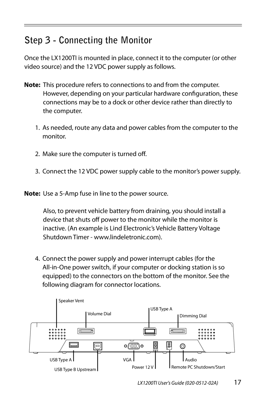 Planar LX1200TI manual Connecting the Monitor 