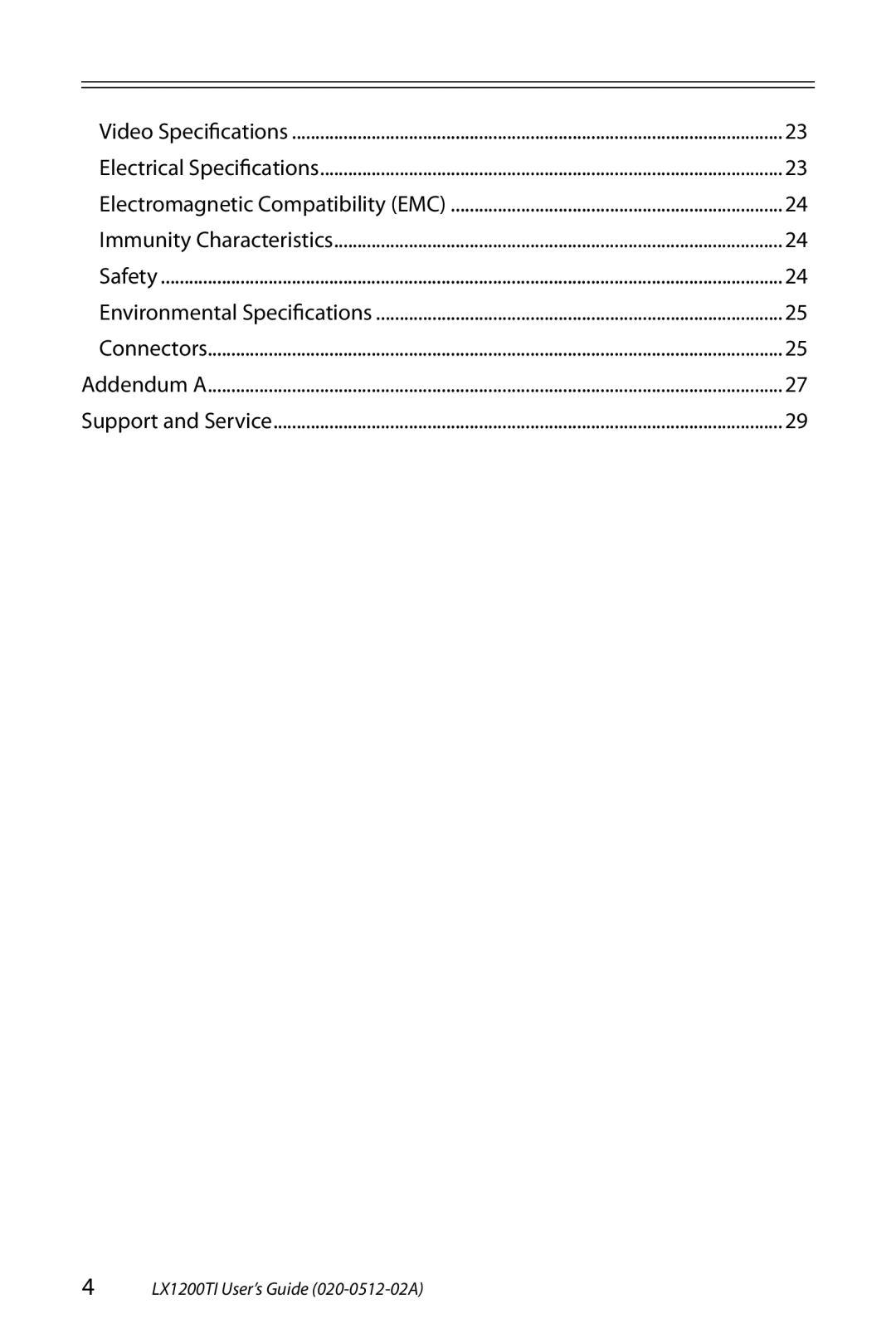 Planar LX1200TI manual Environmental Specifications 