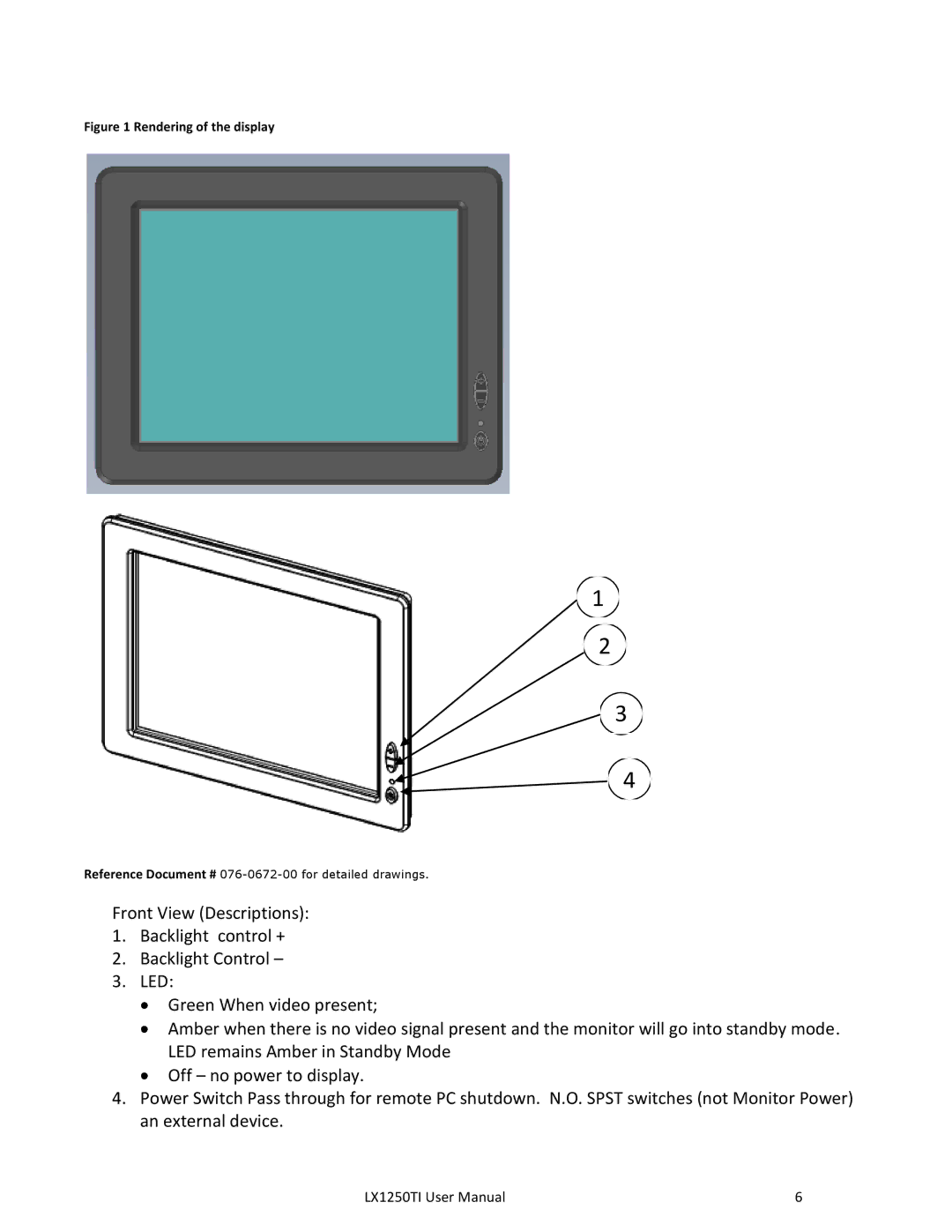 Planar LX1250TI, LX1251TI manual Rendering of the display 