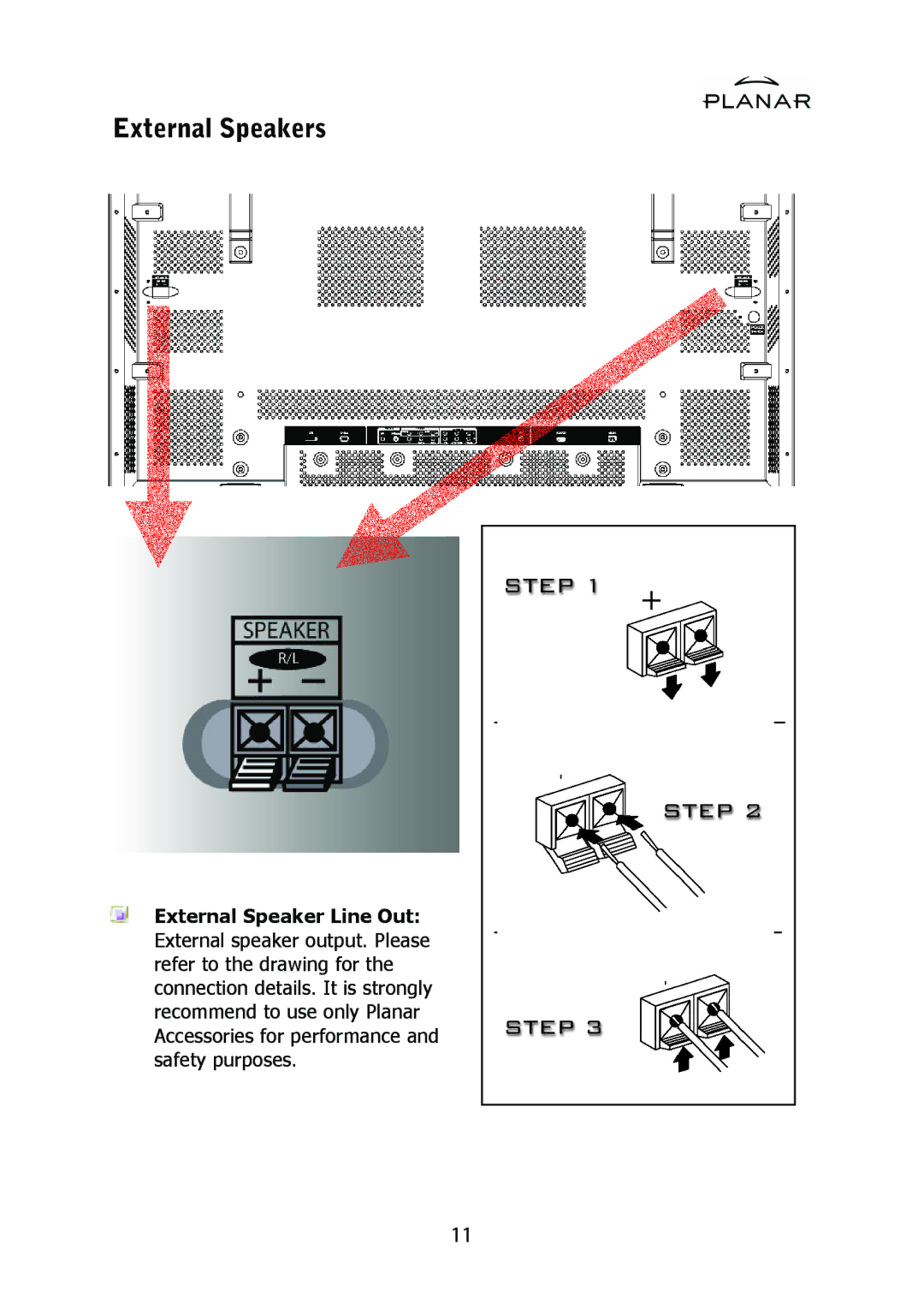 Planar PD42ED manual External Speakers 