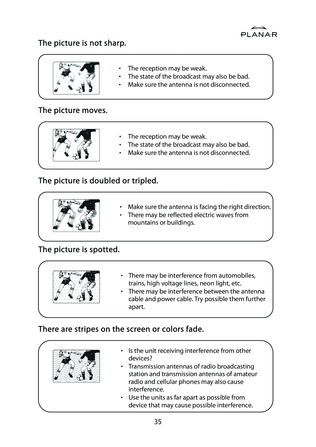 Planar PD42ED manual Picture is not sharp 