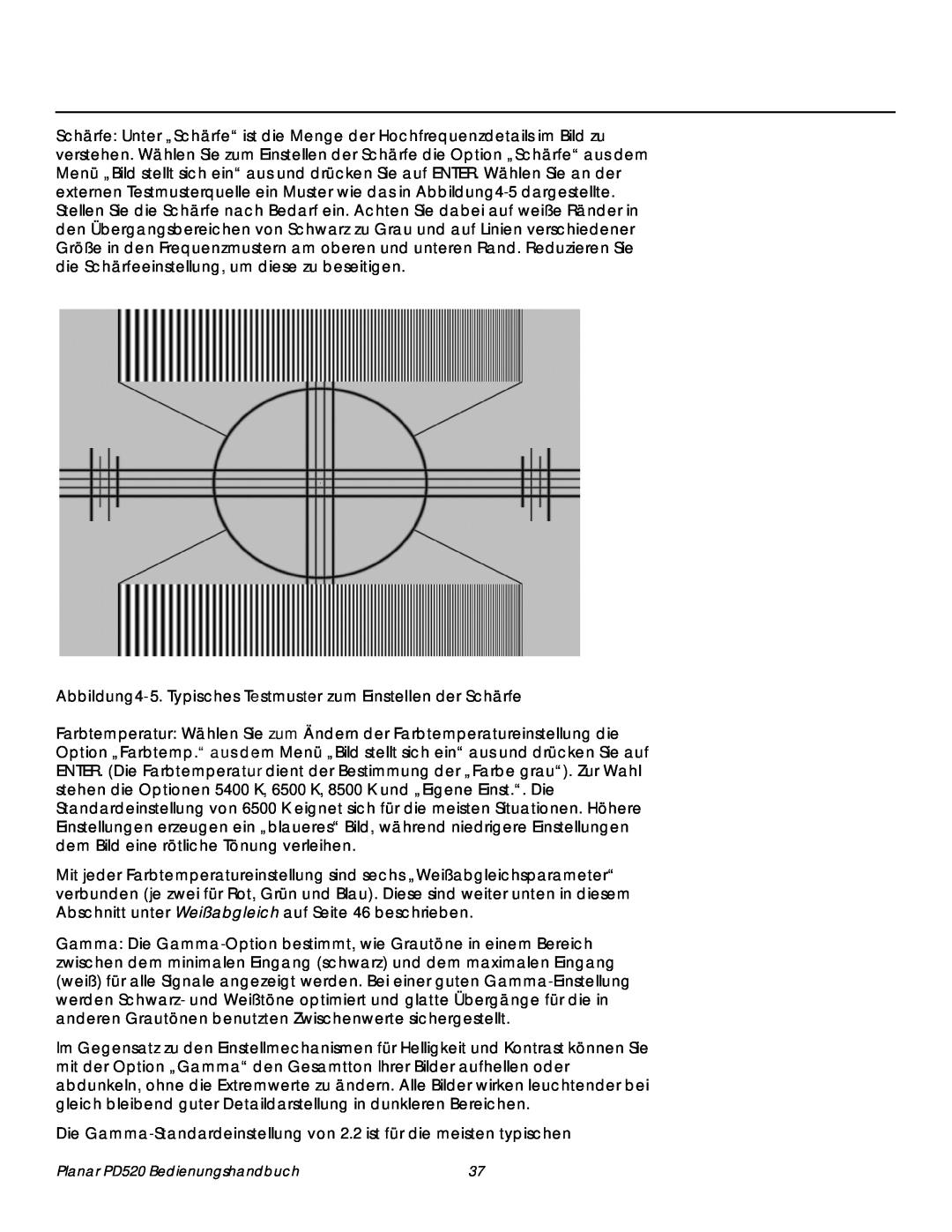 Planar manual Planar PD520 Bedienungshandbuch 