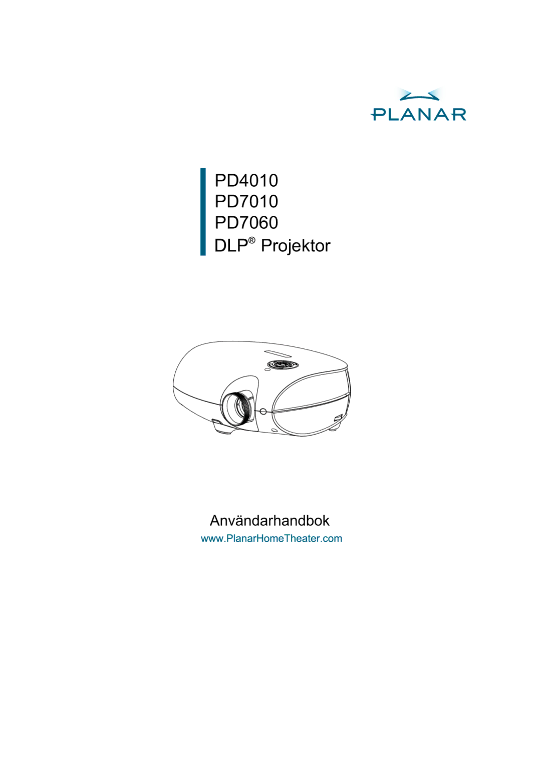 Planar manual PD4010 PD7010 PD7060 Projektor 