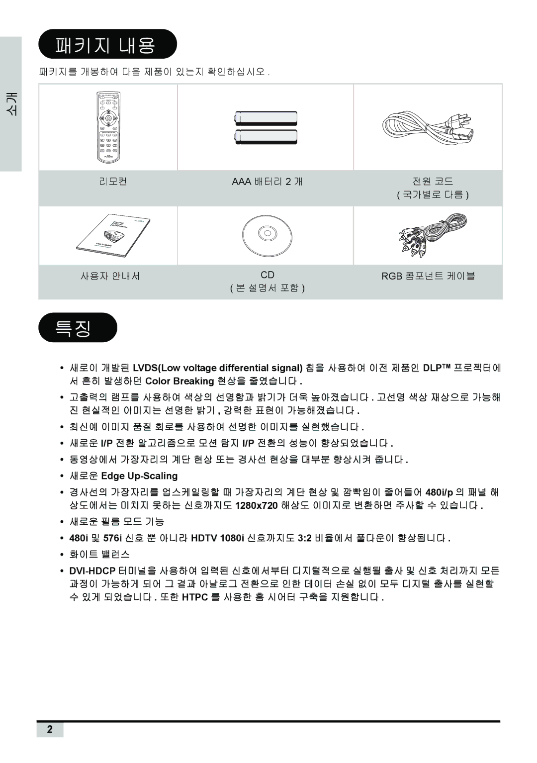 Planar PD7150, PD7130 manual 패키지 내용 