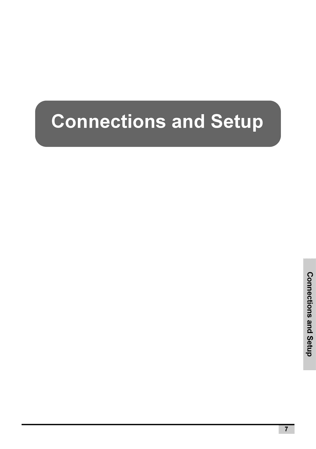 Planar PD7130, PD7150 user manual Connections and Setup 