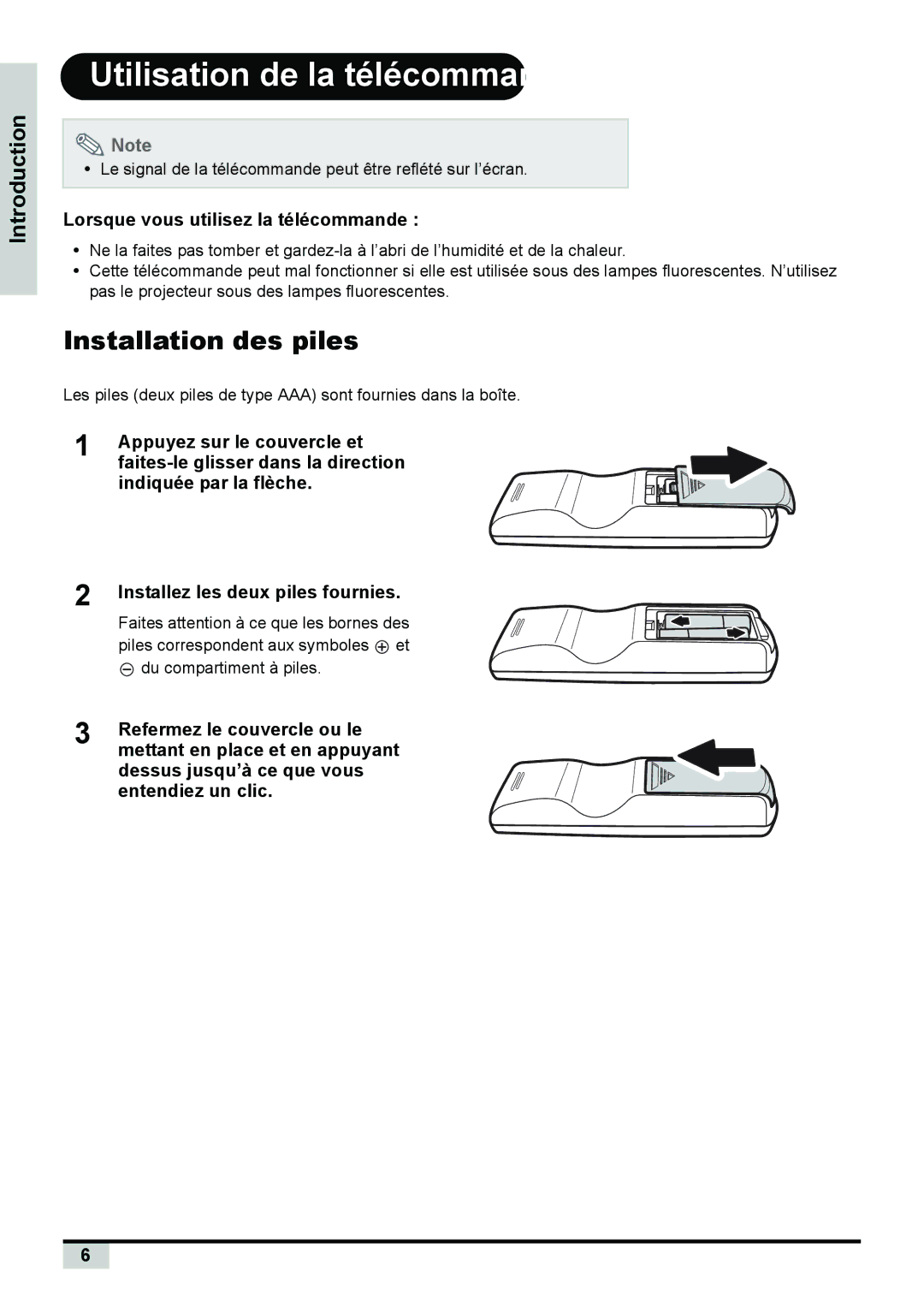 Planar PD7150 manual Utilisation de la télécommande 