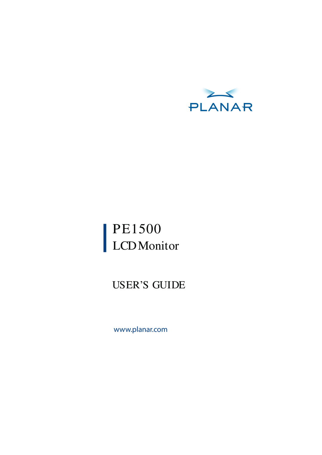 Planar PE1500 manual LCD Monitor, User’S Guide 