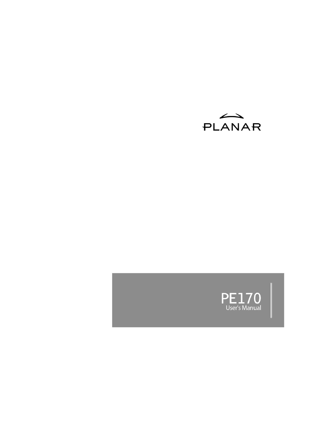 Planar PE170 manual 