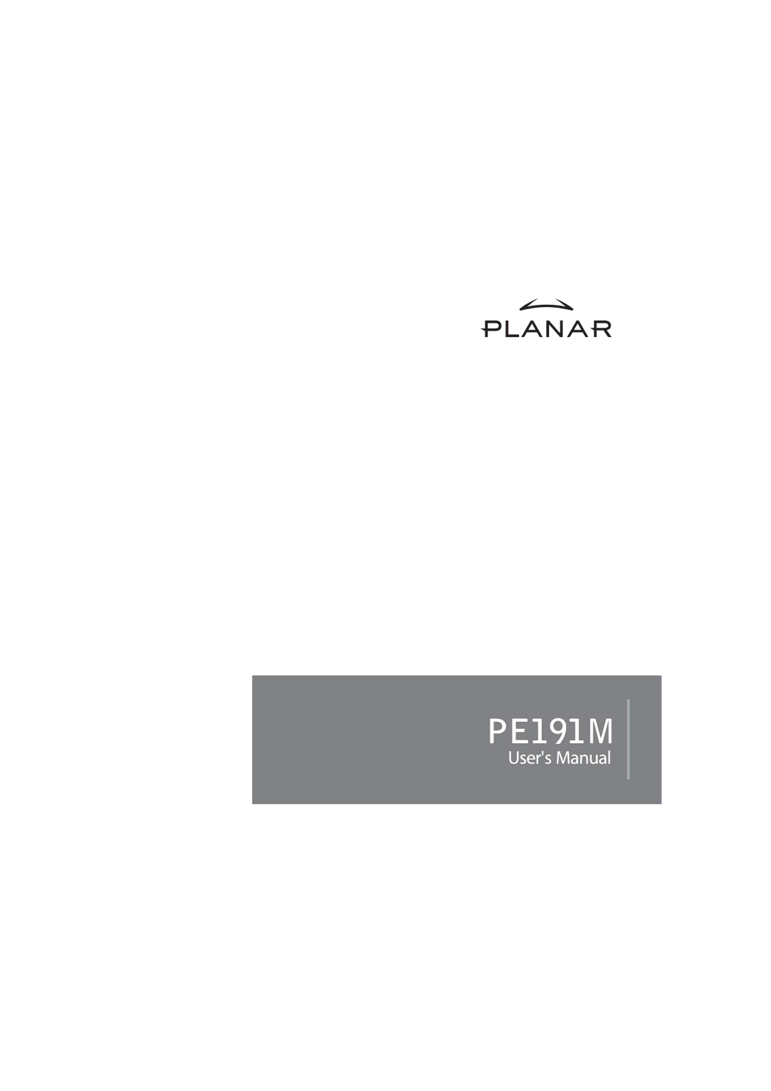 Planar PE191M manual 