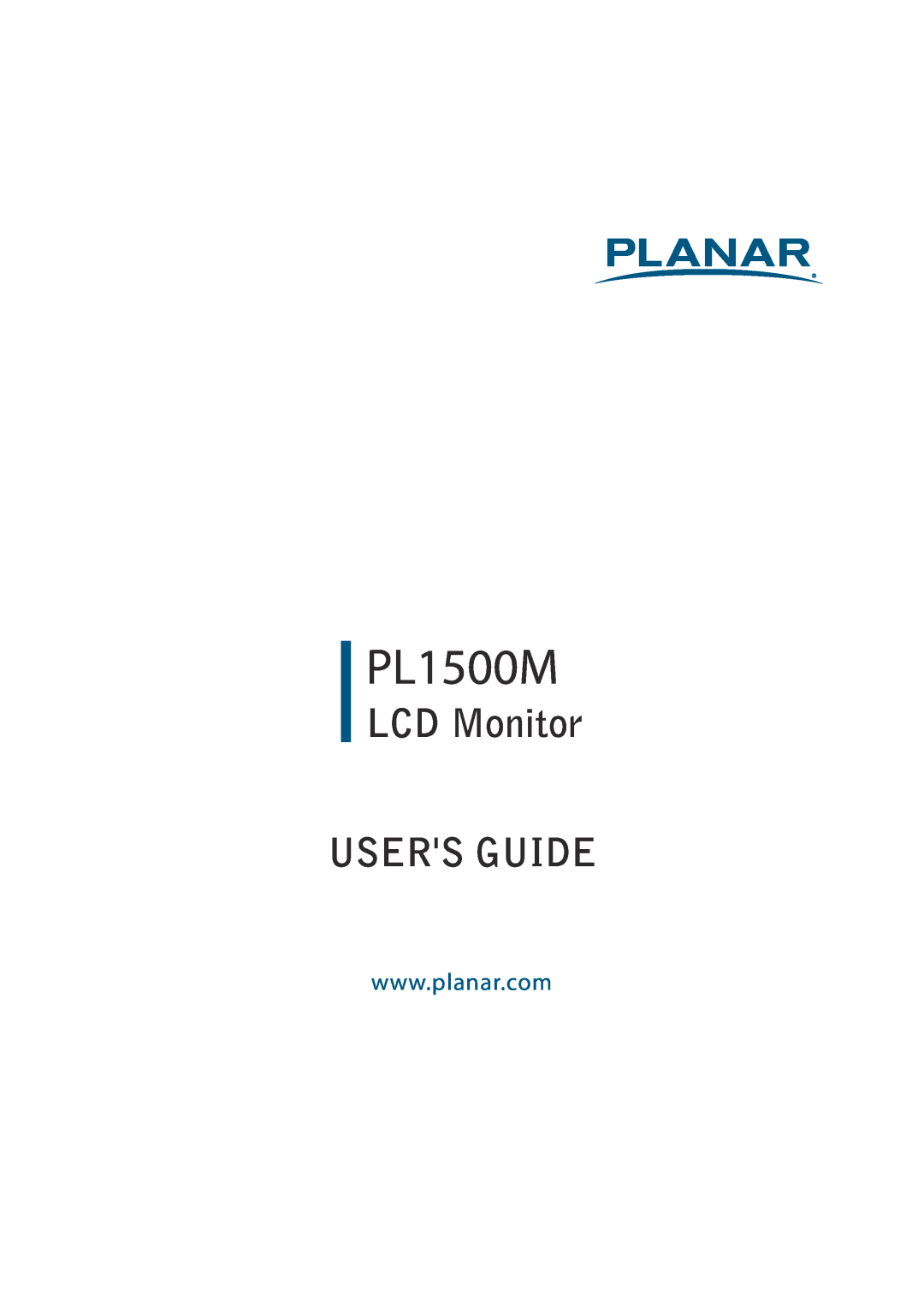 Planar PL1500M manual LCD Monitor USERS GUIDE 