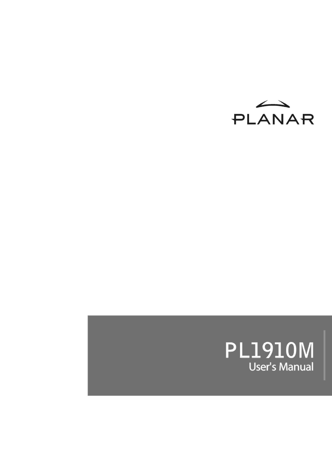 Planar PL1910 M manual 