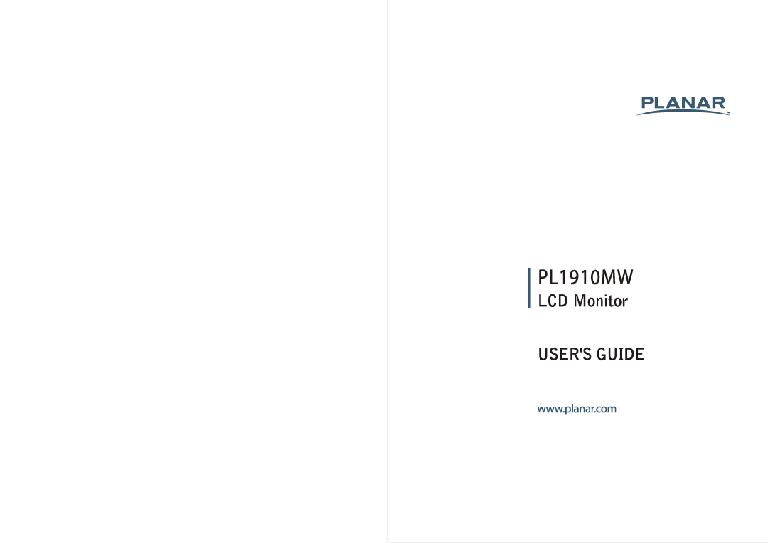 Planar PL1910MW manual 