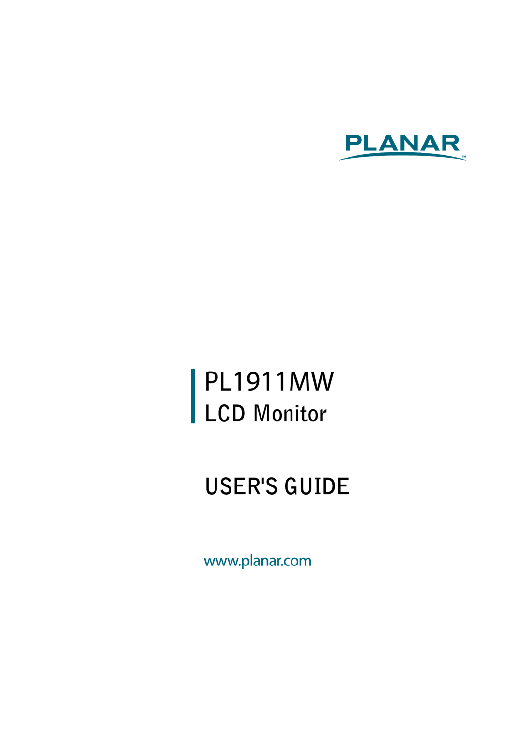 Planar PL1911MW manual 